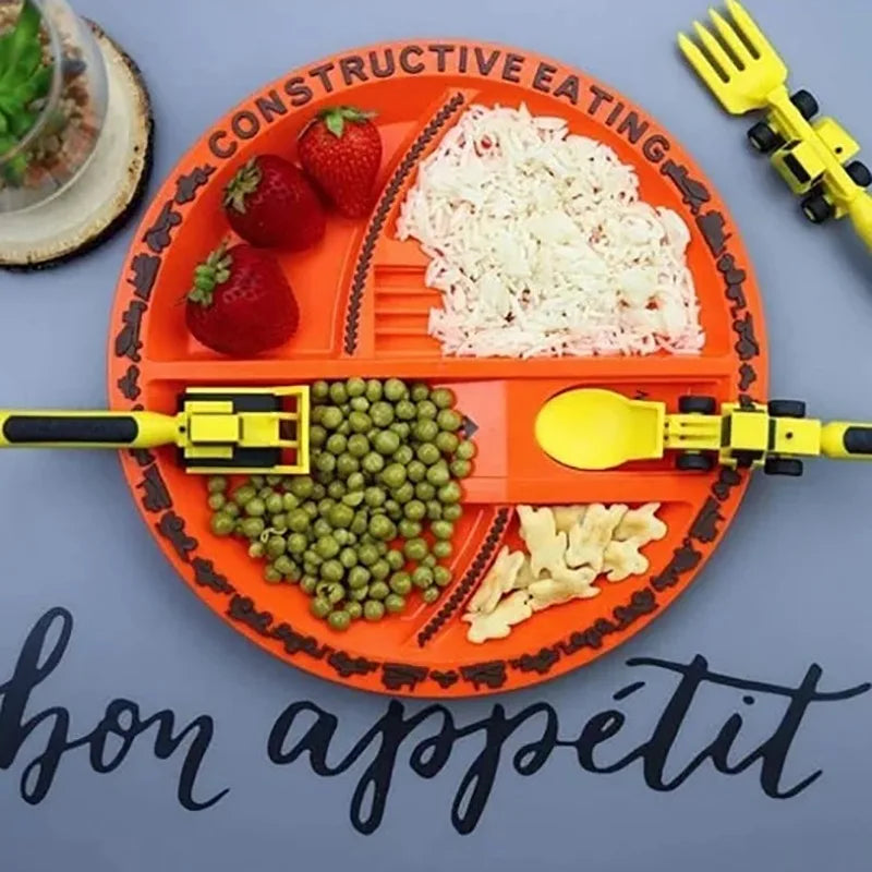 ConstructoFork Fun Bulldozer Kids Cutlery Set