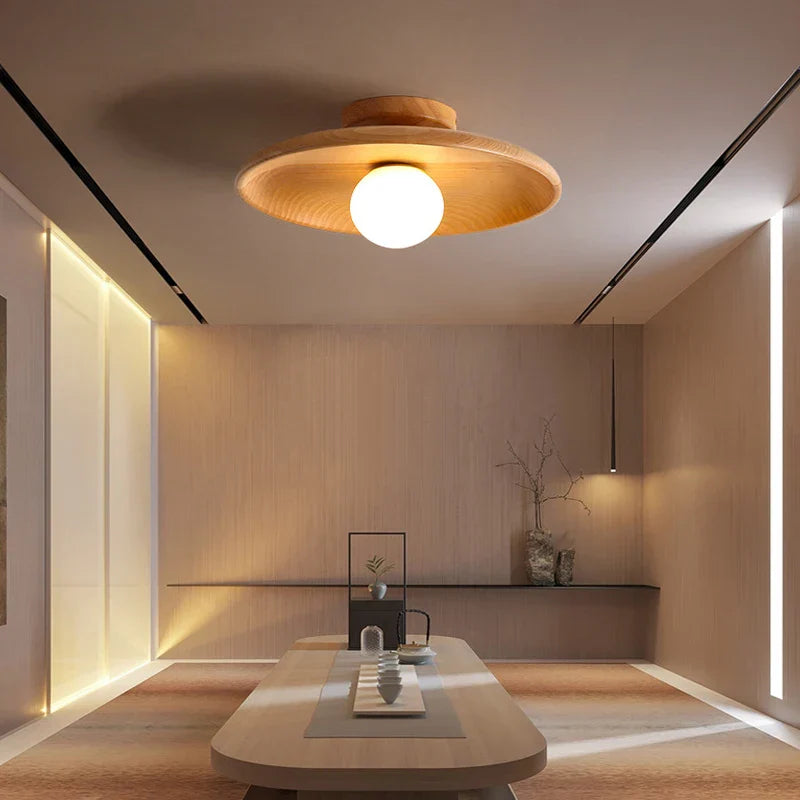 Woodland Ceiling Lamp - Warm LED Wooden Pendant