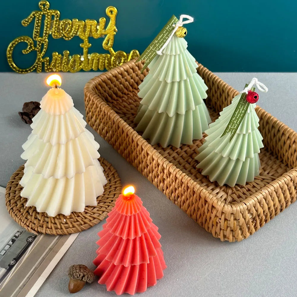 Christmas Tree Candle Mold - Geometric DIY Silicone Mould