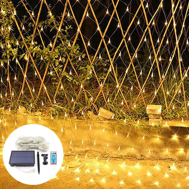 EnchantingGlow - Solar Fairy Light Net for Garden and Patio