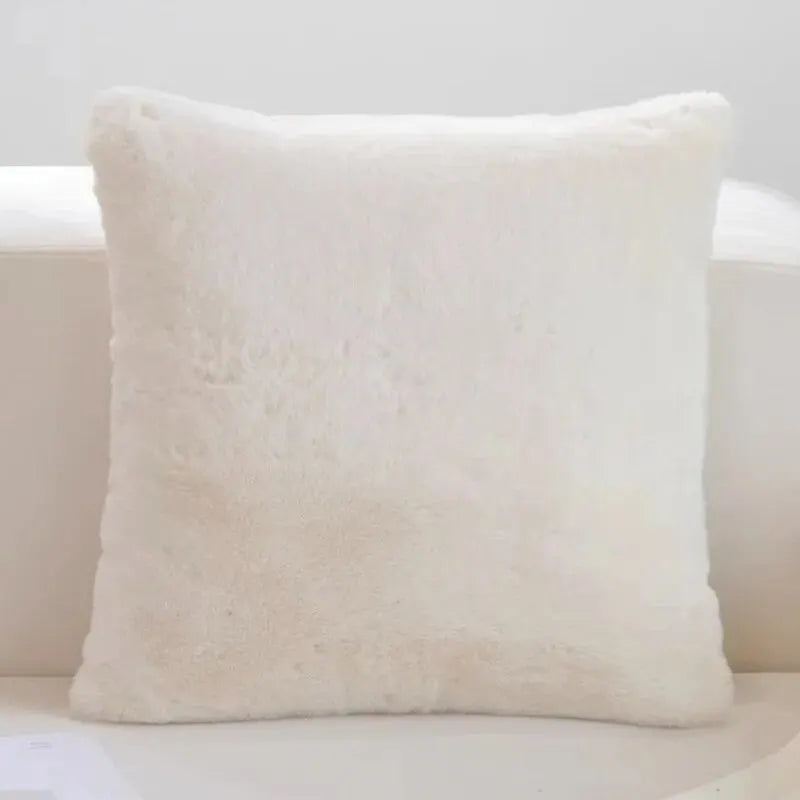 Faux Rabbit Fur Cushion Cover - Plush Luxe Accent