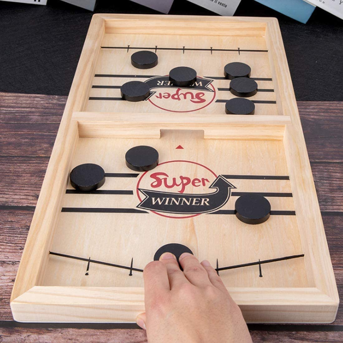TimberHockey Game - Wooden Tabletop Hockey for Family Fun