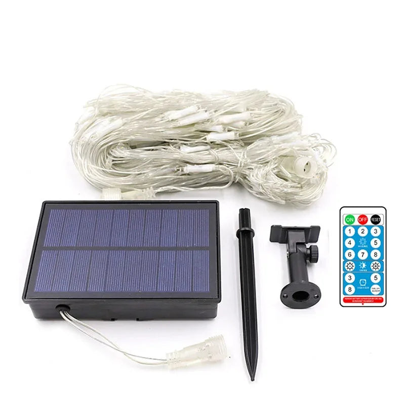EnchantingGlow - Solar Fairy Light Net for Garden and Patio