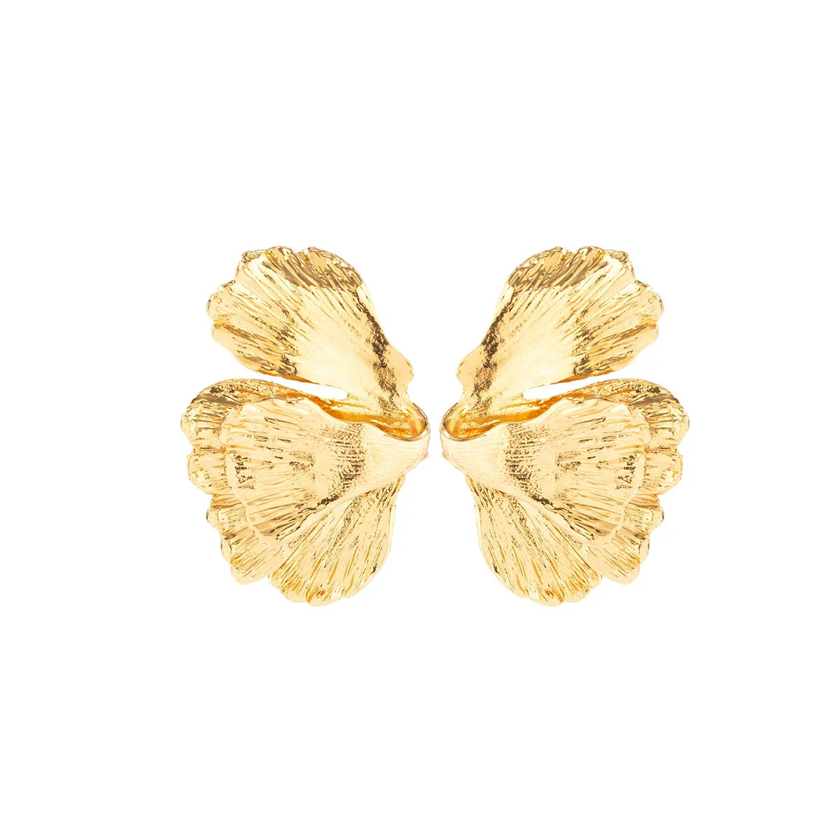BlossomMetal Earrings - Elegant Metal Petal Drop Earrings