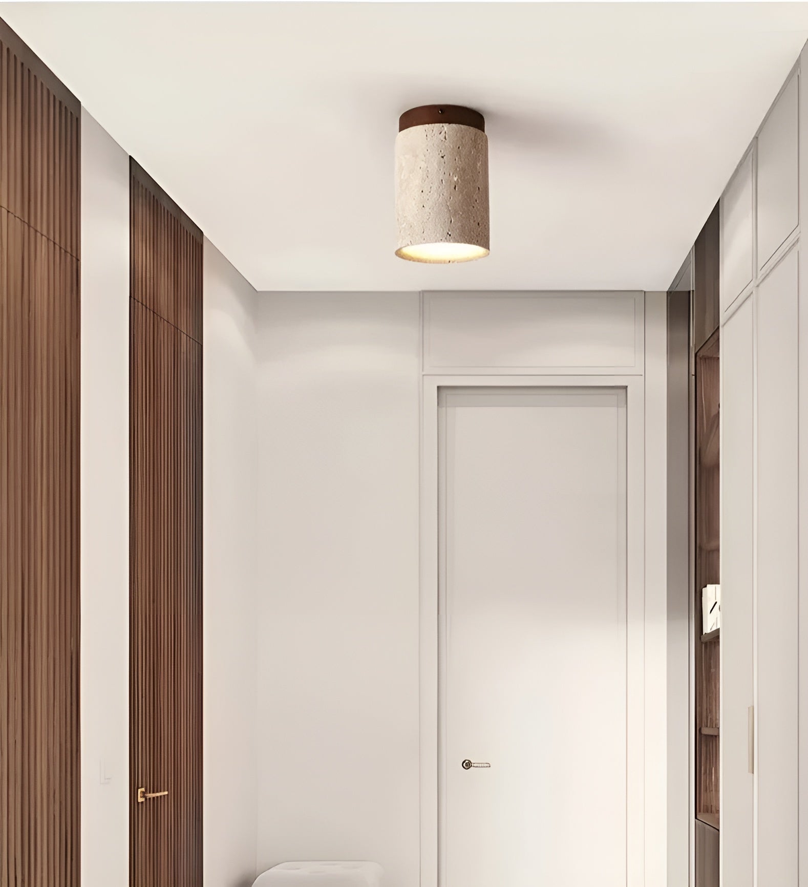 ZenElegance Travertine Ceiling Lamp - Travertine Ceiling