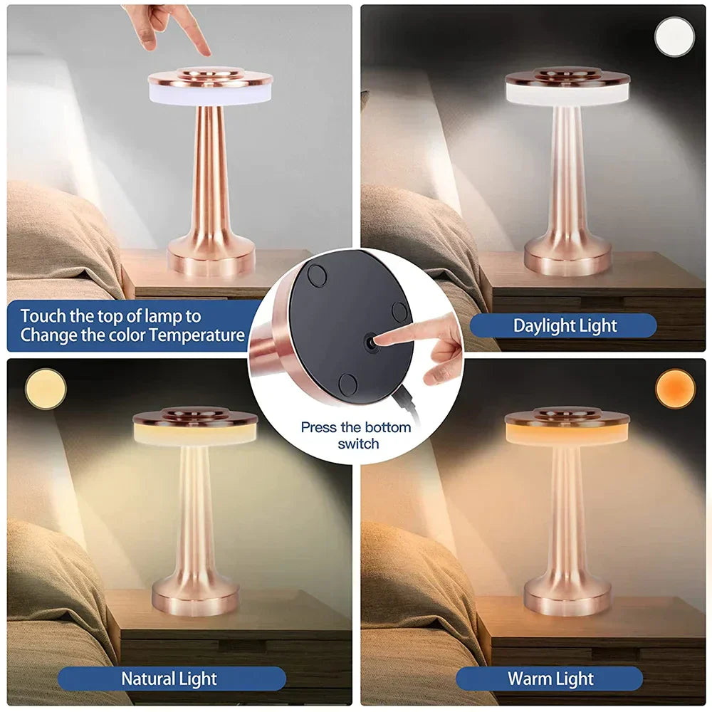 LumiCrest - Wireless Retro LED Table Lamp