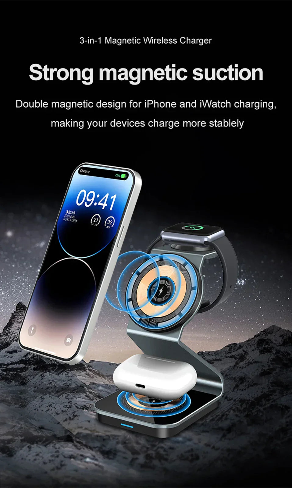 Chargy Pro - 3-in-1 Wireless Charger