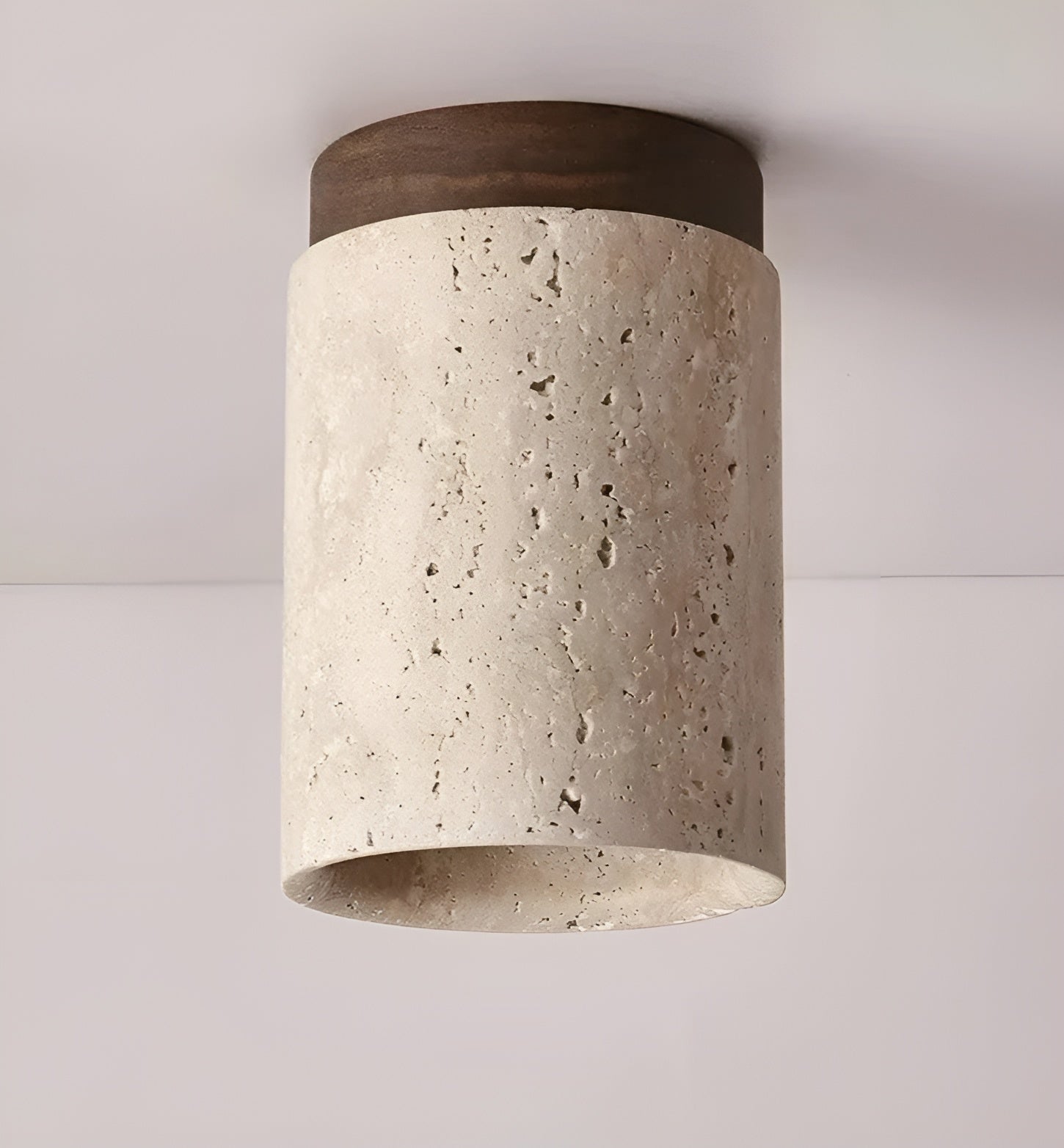 ZenElegance Travertine Ceiling Lamp - Travertine Ceiling