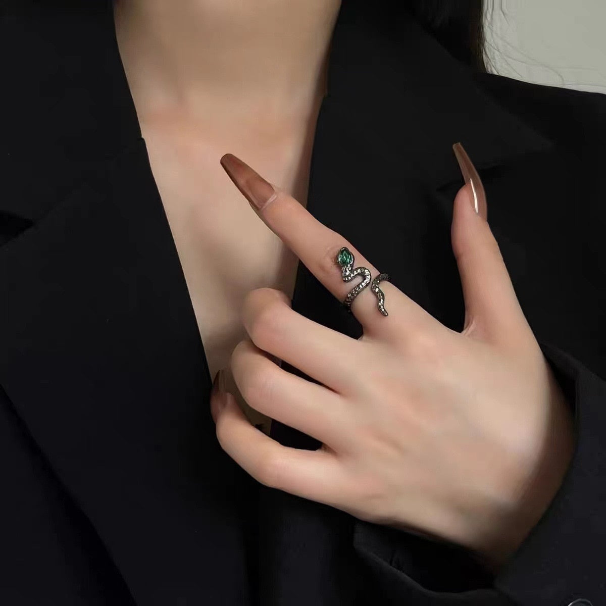 Snake Ring - Adjustable Statement Ring for Men and Women