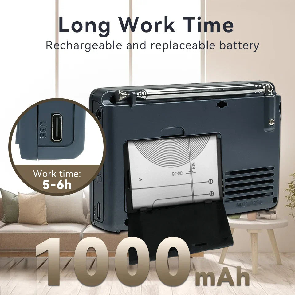 EchoWave Portable Retro Radio