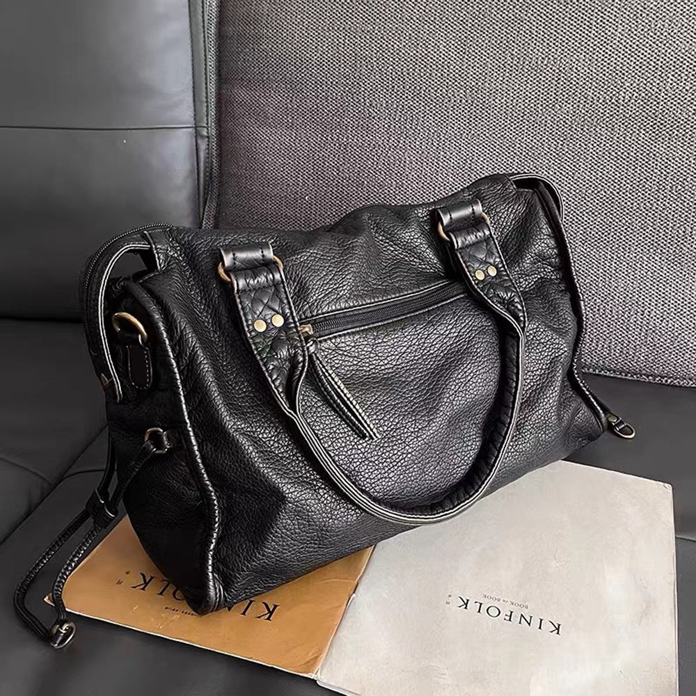 NoirClass - Black Leather Handbag for Women