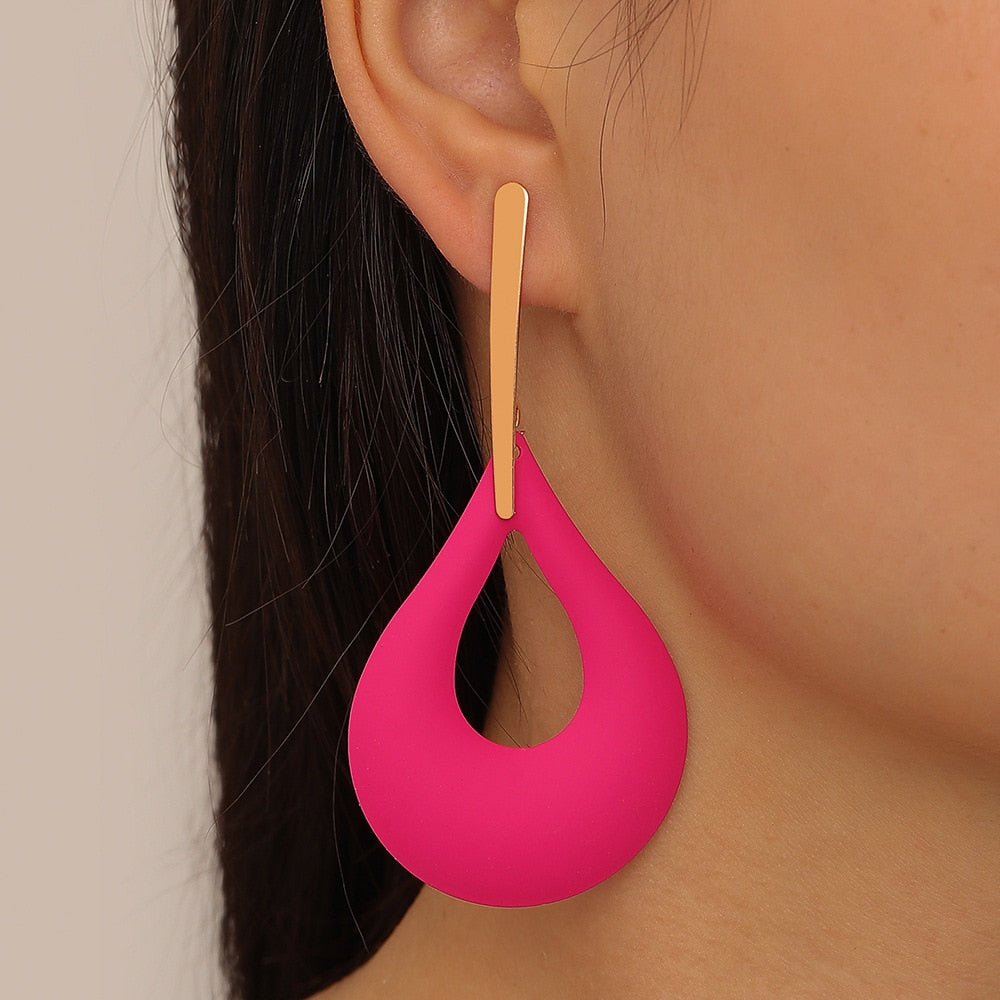 Color Drop Earrings - Vibrant Lightweight Teardrop Statement Earrings