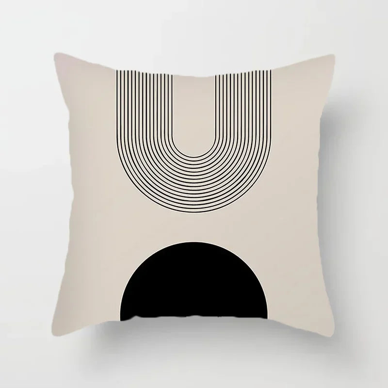 Aurum Cushion Cover - Black & White Abstract