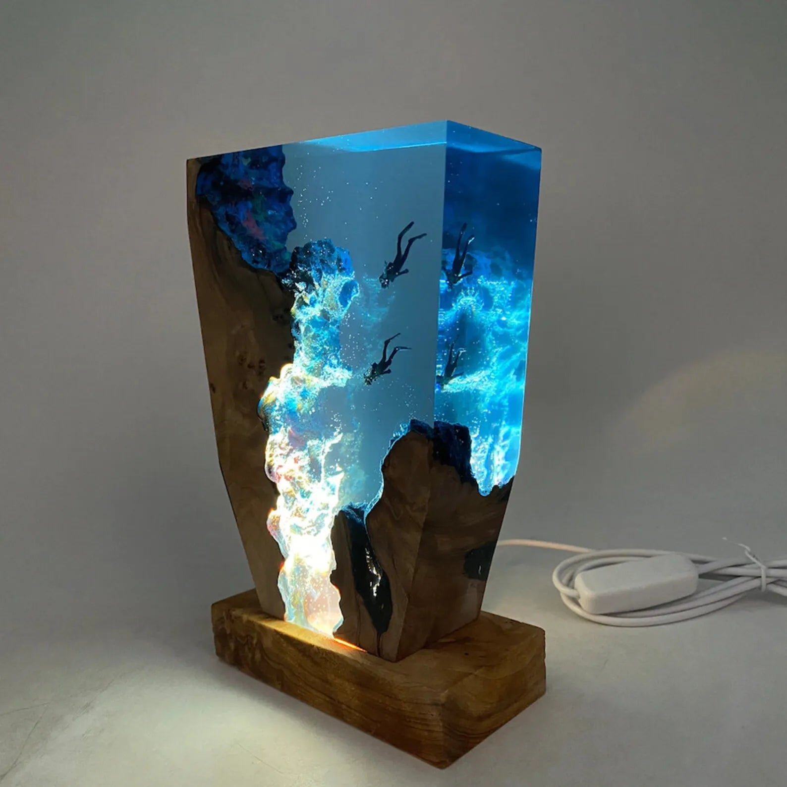 Ocean Resin Table Lamp - Epoxy USB LED Night Light