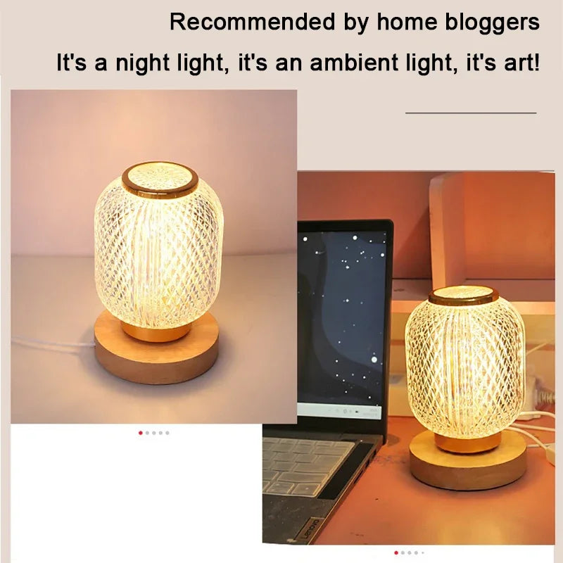 Crystal Table Lamp - Dimmable Gold Touch Accent Light