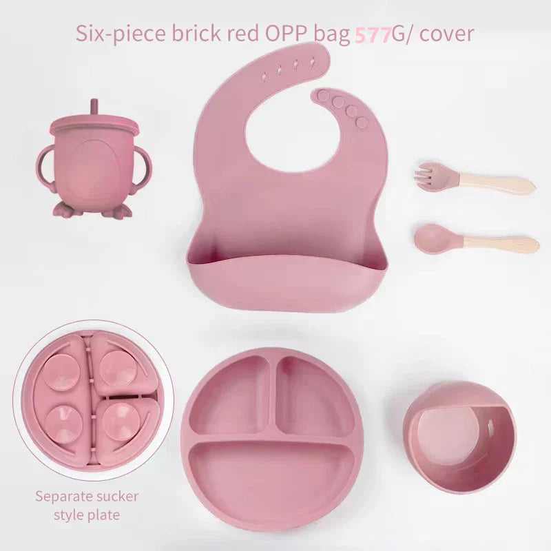 SiliconeBaby Set – 6-Piece Baby Feeding Set