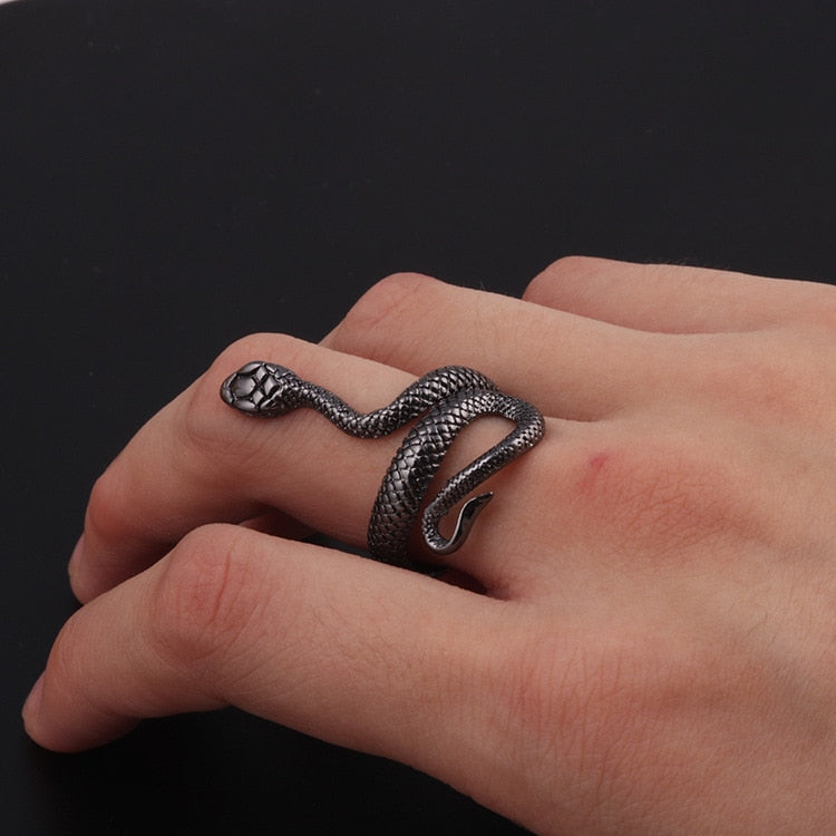 Snake Ring - Adjustable Statement Ring for Men and Women