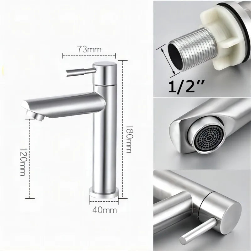 Luxe Stainless Steel Basin Faucet