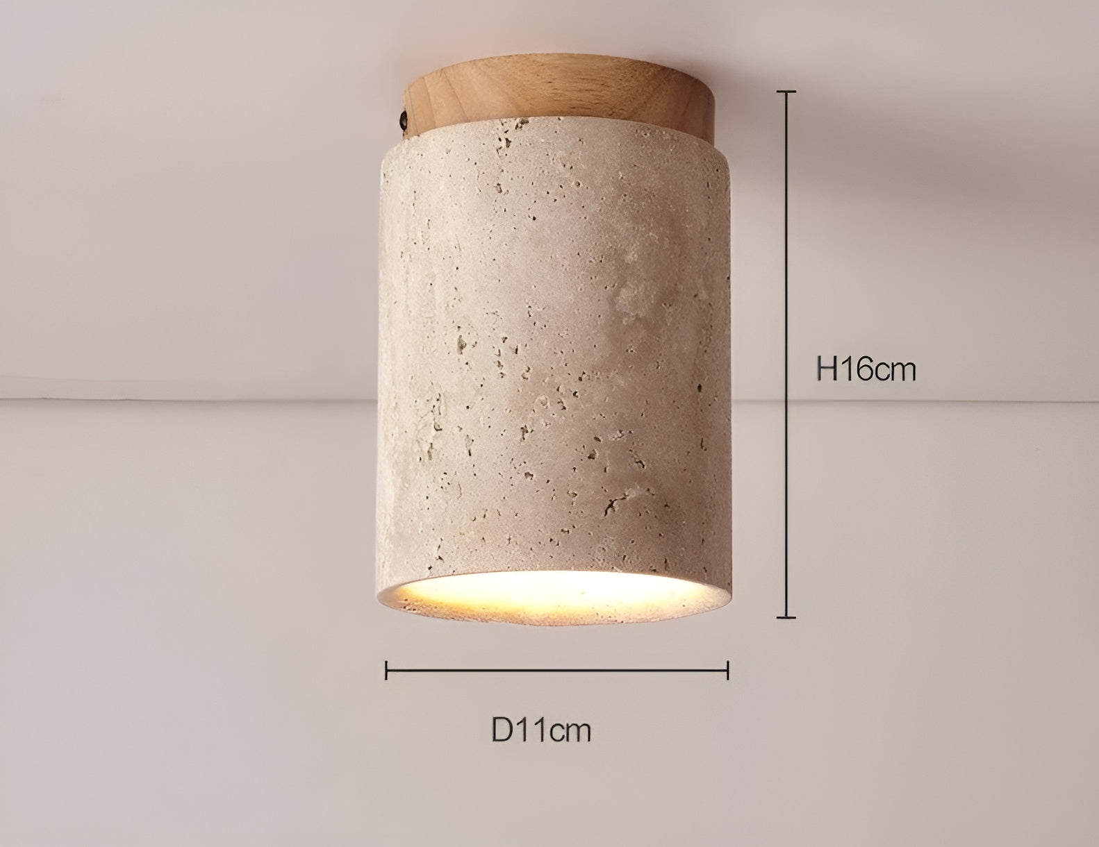 ZenElegance Travertine Ceiling Lamp - Travertine Ceiling