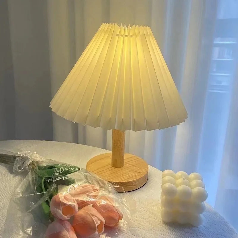 Foldable Pleat Table Lamp - DIY Warm LED Accent Light