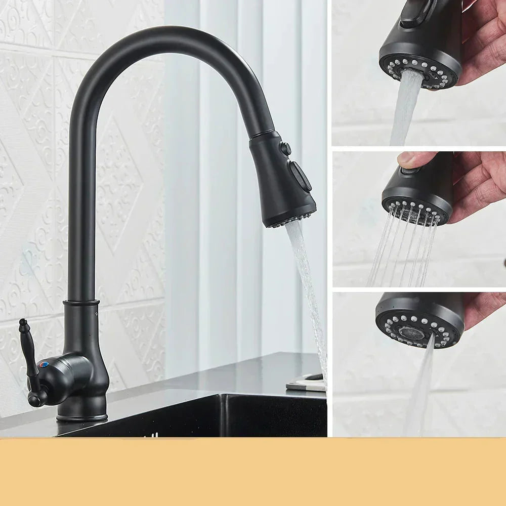 HeritageFlow - Antique Brass Kitchen Faucet