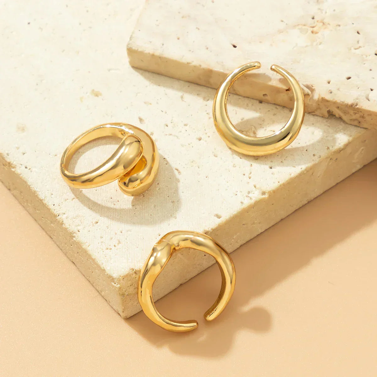 EleganceGold Set - Vintage Snake Ring 3-Piece Collection