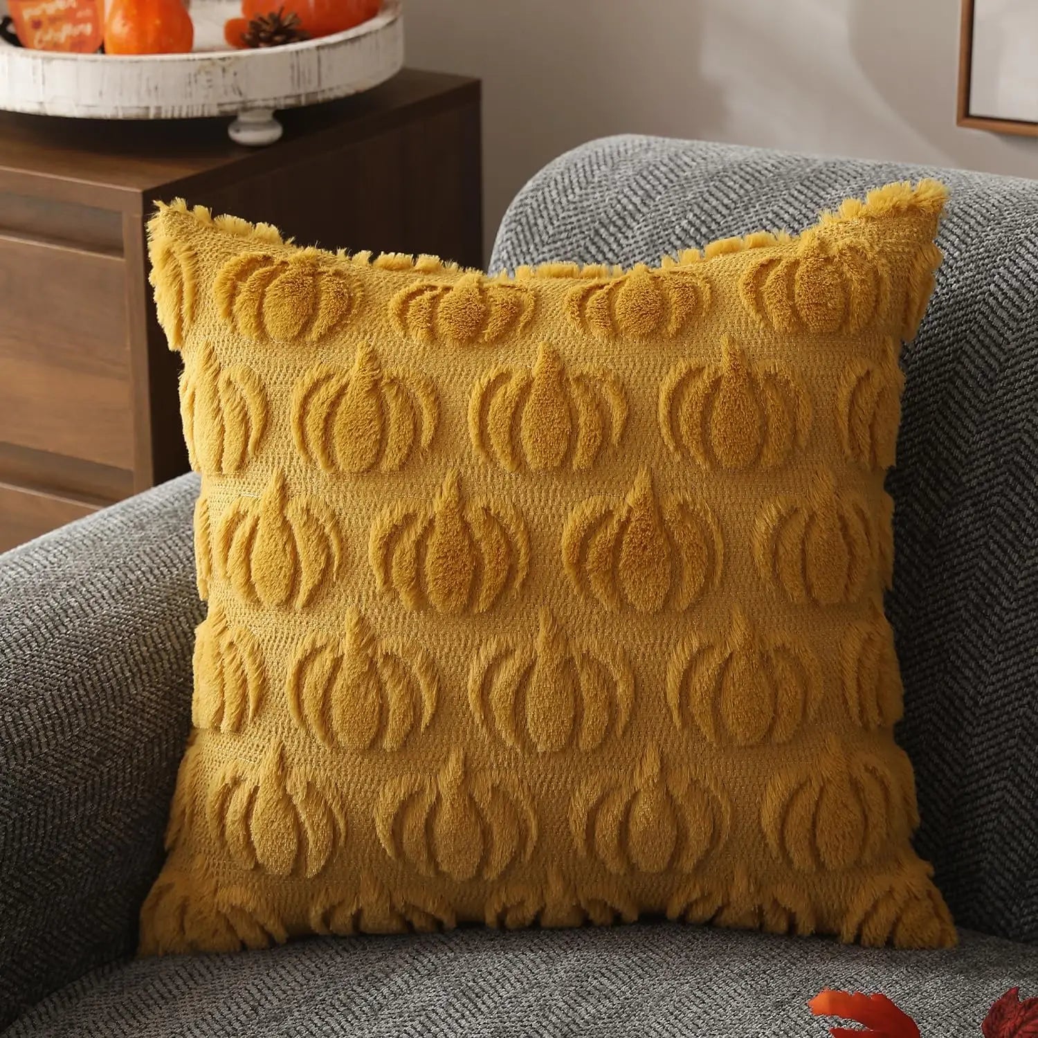 Céleste Faux Fur Cushion Cover - Autumn Warmth