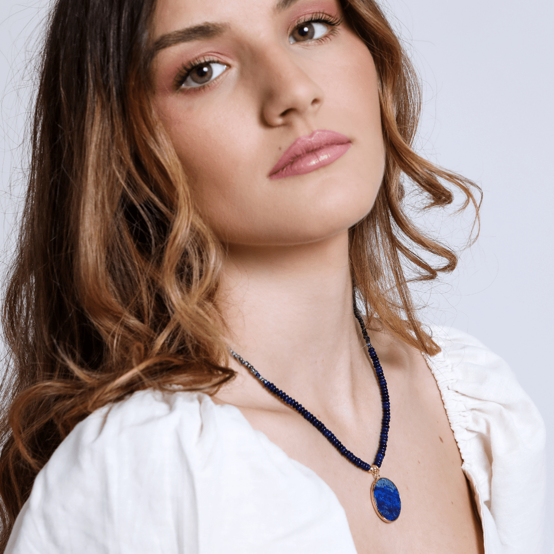 Lapis Lazuli - Charm Necklace with Gemstone Pendant