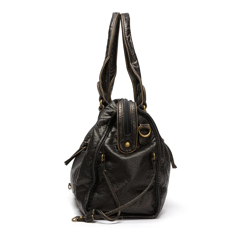 NoirClass - Black Leather Handbag for Women