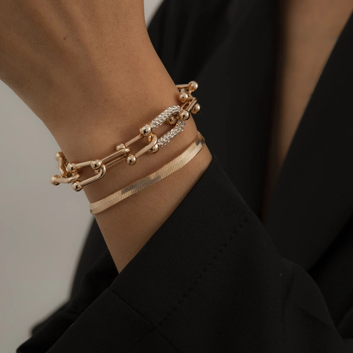 Bracelet Duo Set - Exquisite 2-Piece Gold or Silver Bracelet Set