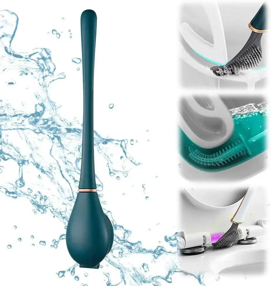 SumiClean - Silicone Toilet Brush with Wall Holder