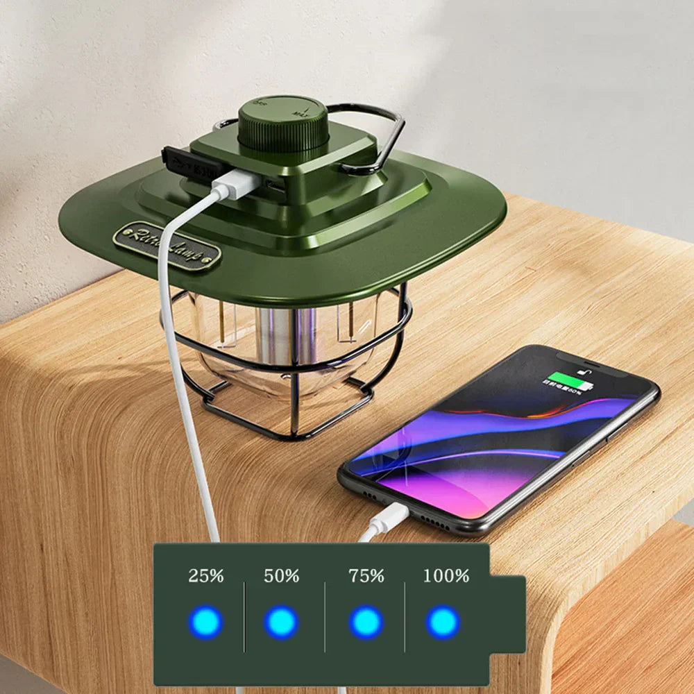NostalgiaGlow - Retro Rechargeable LED Lantern