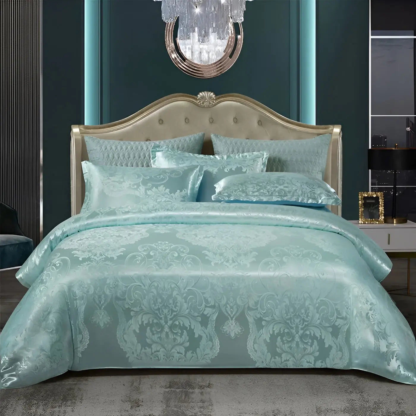 Satin Jacquard Duvet Cover - Luxe Bedroom