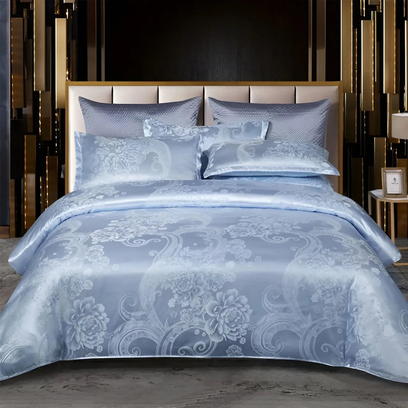 Satin Jacquard Duvet Cover - Luxe Bedroom