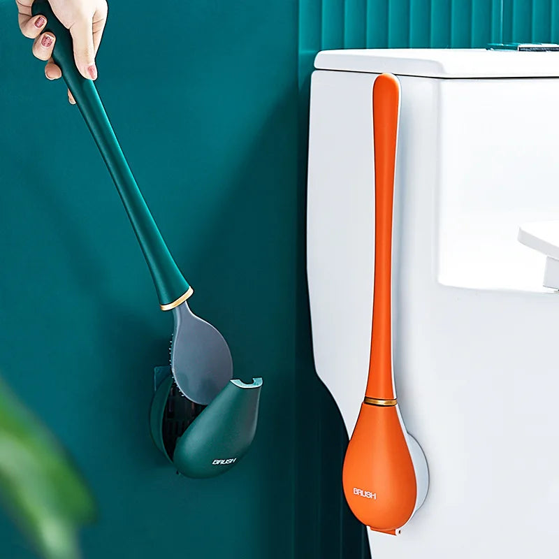 SumiClean - Silicone Toilet Brush with Wall Holder