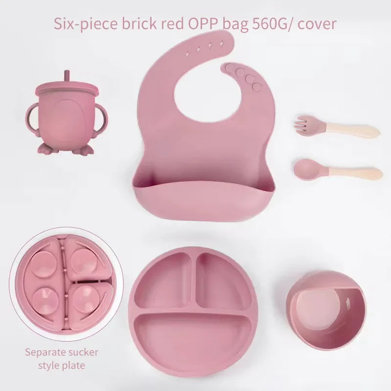SiliconeBaby Set – 6-Piece Baby Feeding Set