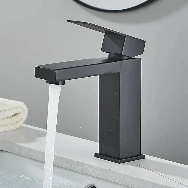Black & Silver Basin Faucet - Modern Bathroom Mixer