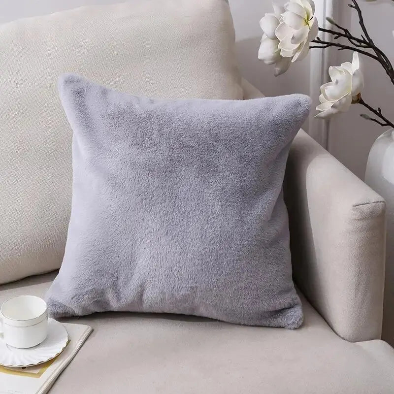 Faux Rabbit Fur Cushion Cover - Plush Luxe Accent