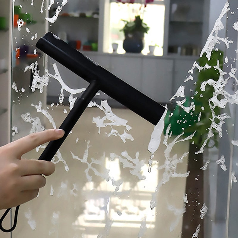 ShowerEase Squeegee - Sleek Black Shower Wiper for Streak-Free Glass