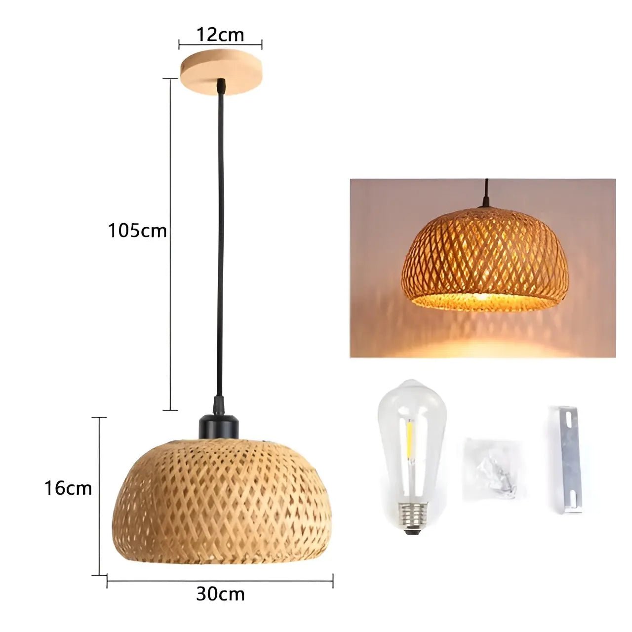 Rattan Pendant Lamp - Elegant Rattan Hanging Light