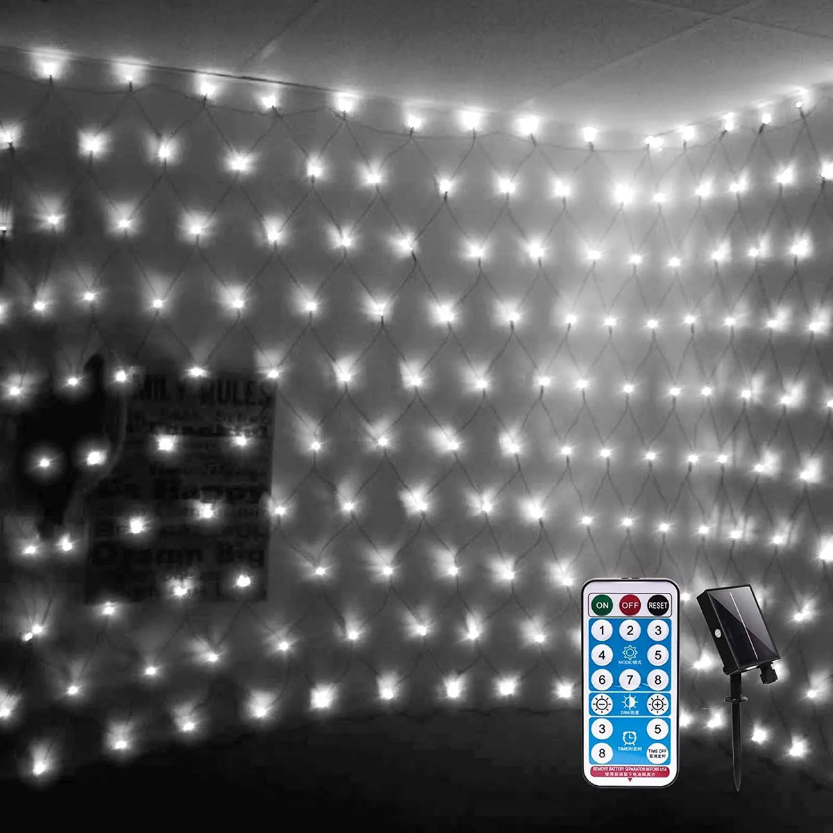 EnchantingGlow - Solar Fairy Light Net for Garden and Patio