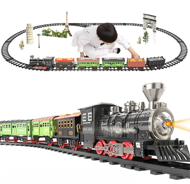 ClassicTrack Set - Retro Steam Train with Lights and Sound