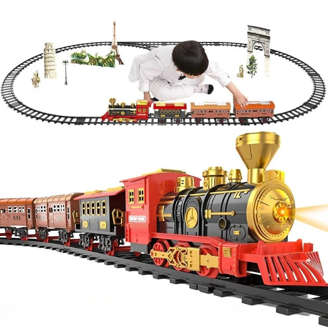 ClassicTrack Set - Retro Steam Train with Lights and Sound