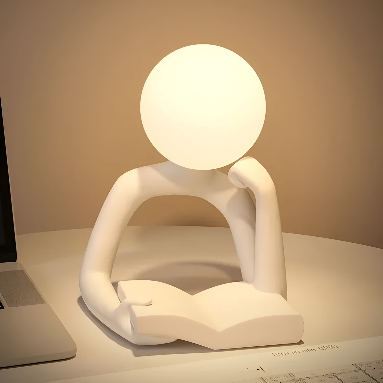 Sculptural Resin Table Lamp - Designer USB Light