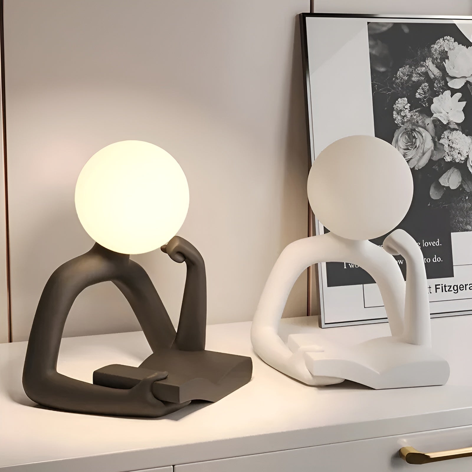 Sculptural Resin Table Lamp - Designer USB Light