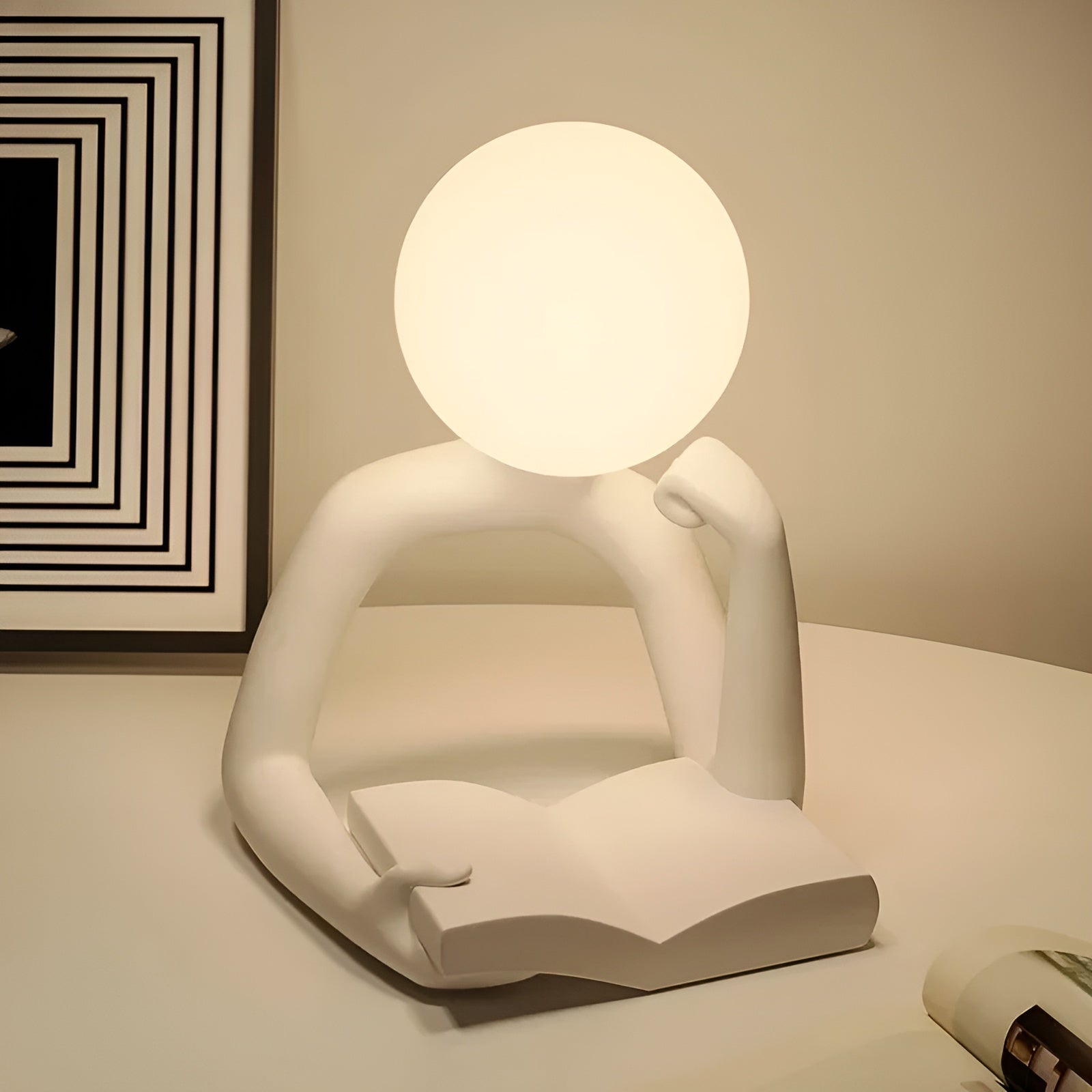 Sculptural Resin Table Lamp - Designer USB Light