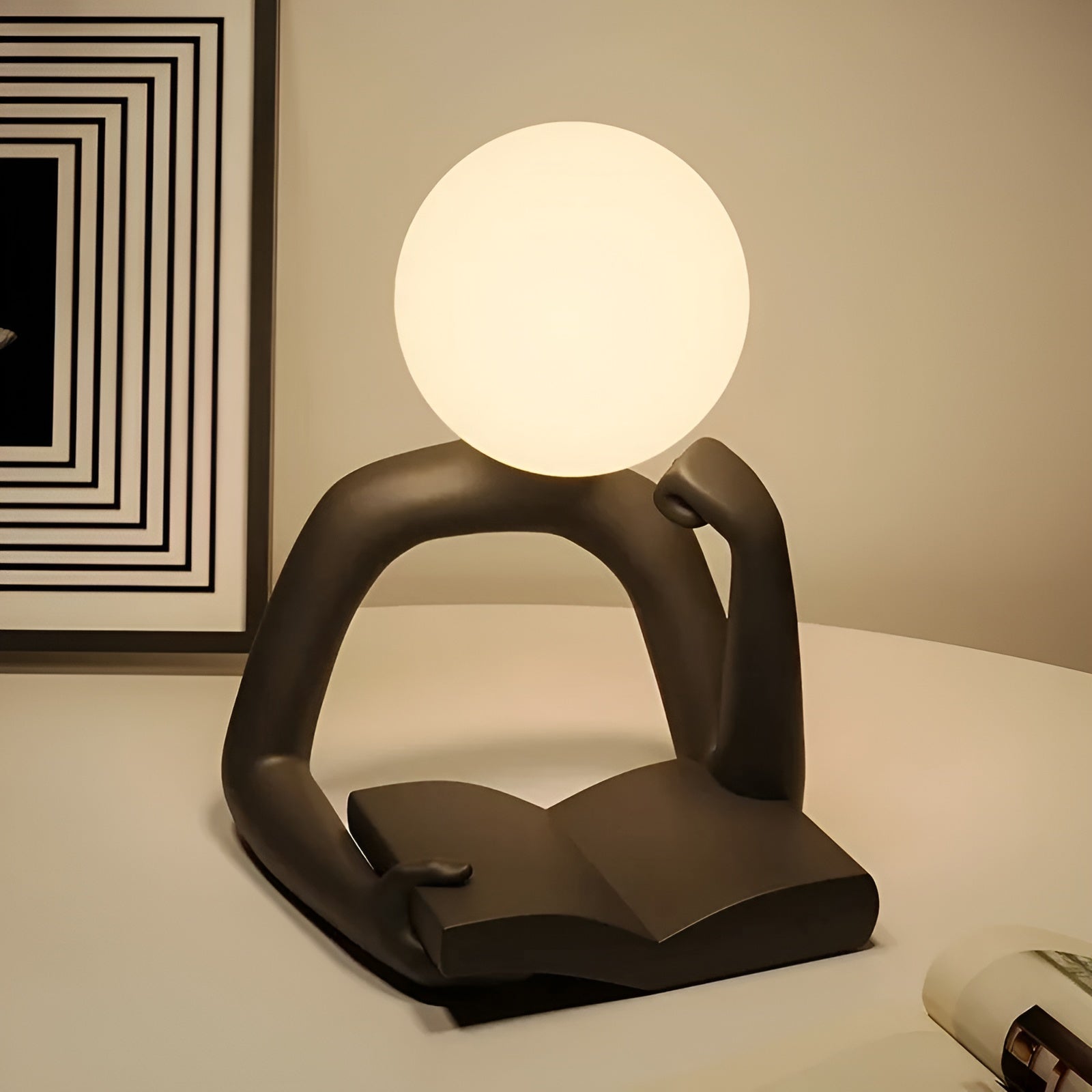 Sculptural Resin Table Lamp - Designer USB Light
