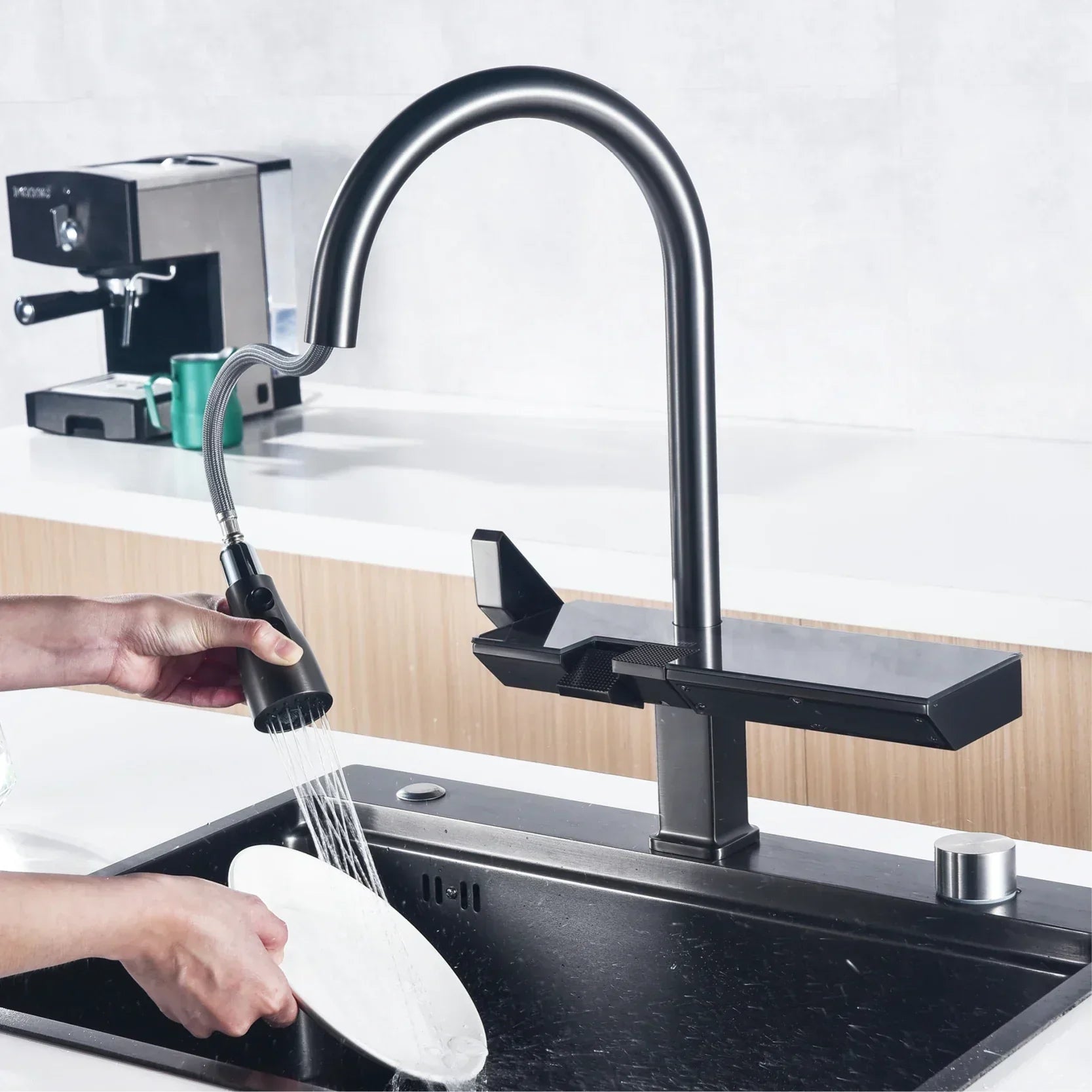 GleamFlow - Stylish Digital Kitchen Tap in Chrome