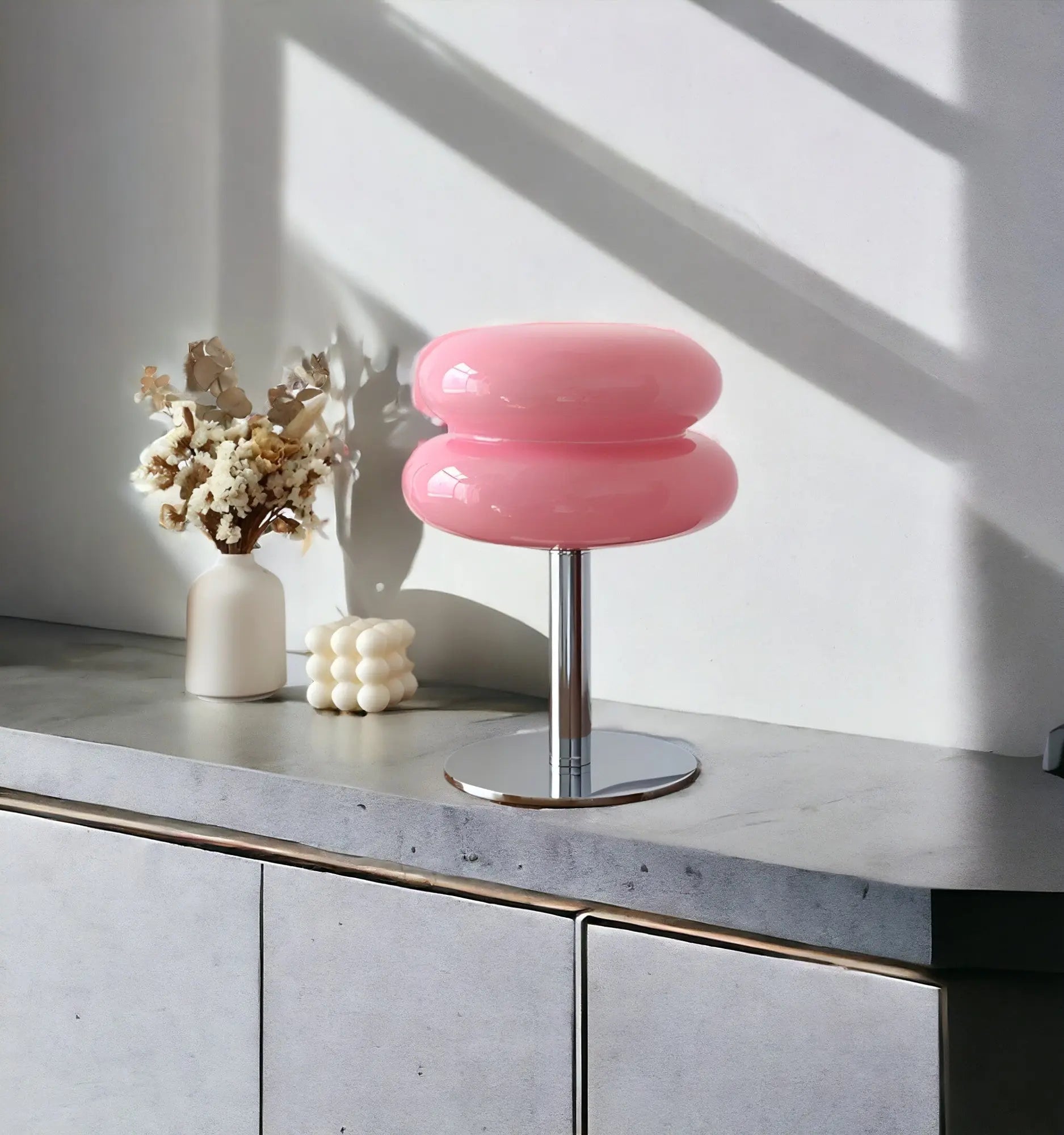 Macaron Glass Table Lamp - USB Glass Bedside Light