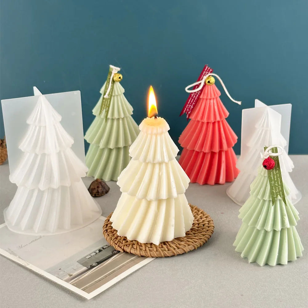 Christmas Tree Candle Mold - Geometric DIY Silicone Mould